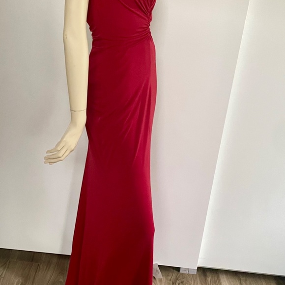 1990s Supermodel Dress, Size 8, Red Sleeveless Formal Gown, Scarlet Dress - Picture 3 of 8